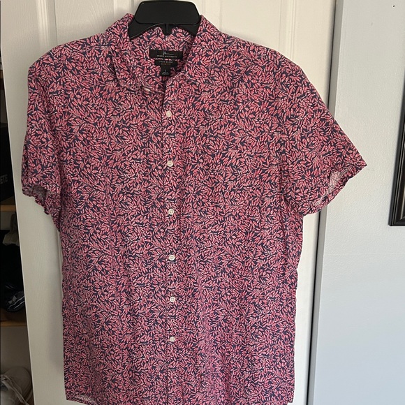 Marc Anthony Other - Marc Anthony Pink and Black Leaf Print Casual Shirt